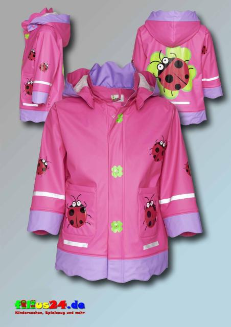 Playshoes Regenmantel Glückskäfer Marienkäfer Regenjacke in pink Gr 80 bis 140