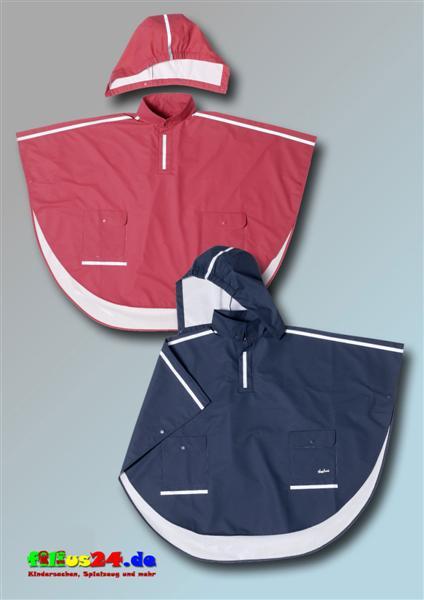 Playshoes Regencape Kinder Regenponcho Überwurf langer Rücken rot blau 116 b 152